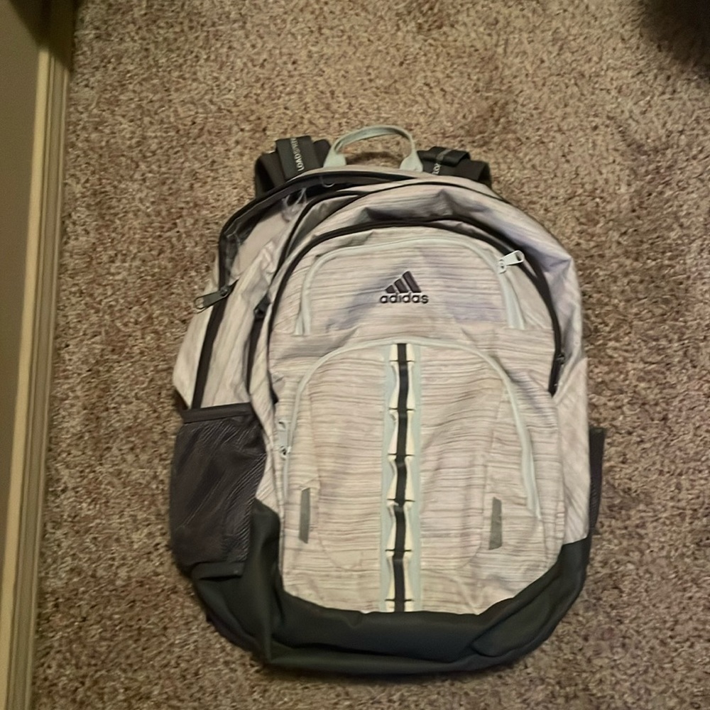 Adidas backpack | light grey and blue |